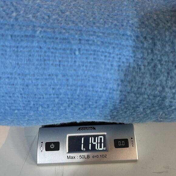 Vintage Satin Edge Blanket Bedspread Blue Waffle Weave Full Size 84 X 86 Soft - Picture 12 of 12